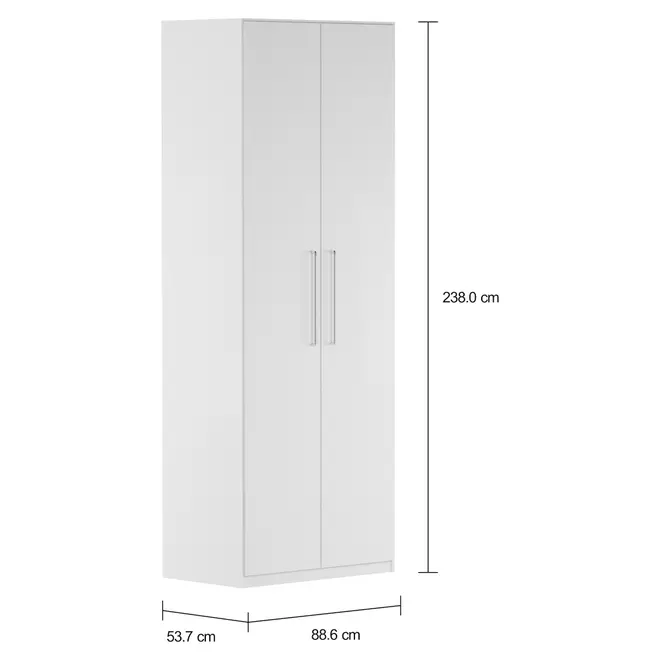 GUARDA-ROUPA 2 PORTAS 5 PRATELEIRAS 45 MAXIMUS - BRANCO - Foto 2