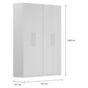 GUARDA-ROUPA 4 PORTAS 3 GAVETAS 45 MAXIMUS - BRANCO - Foto 7