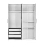 GUARDA-ROUPA 4 PORTAS 3 GAVETAS 45 MAXIMUS - BRANCO - Foto 3