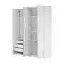 GUARDA-ROUPA 4 PORTAS 3 GAVETAS 45 MAXIMUS - BRANCO - Foto 4