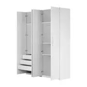 GUARDA-ROUPA 4 PORTAS 3 GAVETAS 45 MAXIMUS - BRANCO - Foto 4
