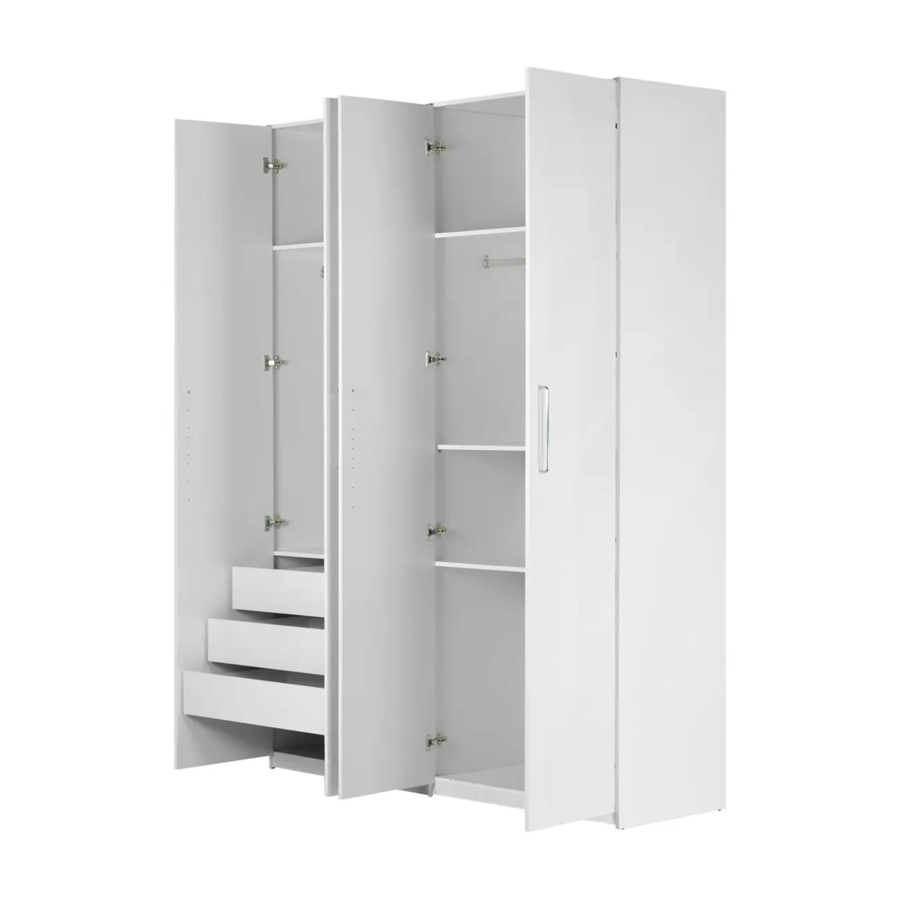 GUARDA-ROUPA 4 PORTAS 3 GAVETAS 45 MAXIMUS - BRANCO - Foto 4