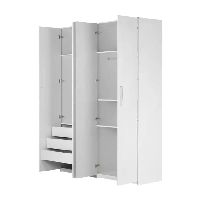 GUARDA-ROUPA 4 PORTAS 3 GAVETAS 45 MAXIMUS - BRANCO - Foto 4