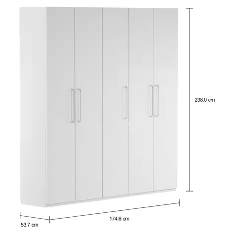 Imagem com medidas do produto GUARDA-ROUPA DE CASAL 5 PORTAS 3 GAVETAS 35 MAXIMUS