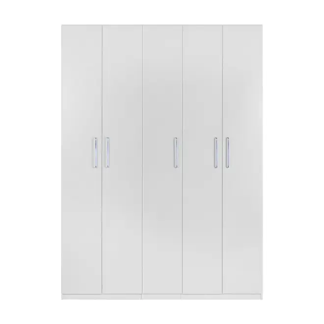 GUARDA-ROUPA DE CASAL 5 PORTAS 3 GAVETAS 35 MAXIMUS - BRANCO - Foto 1