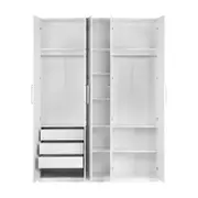 GUARDA-ROUPA DE CASAL 5 PORTAS 3 GAVETAS 35 MAXIMUS - BRANCO - Foto 3
