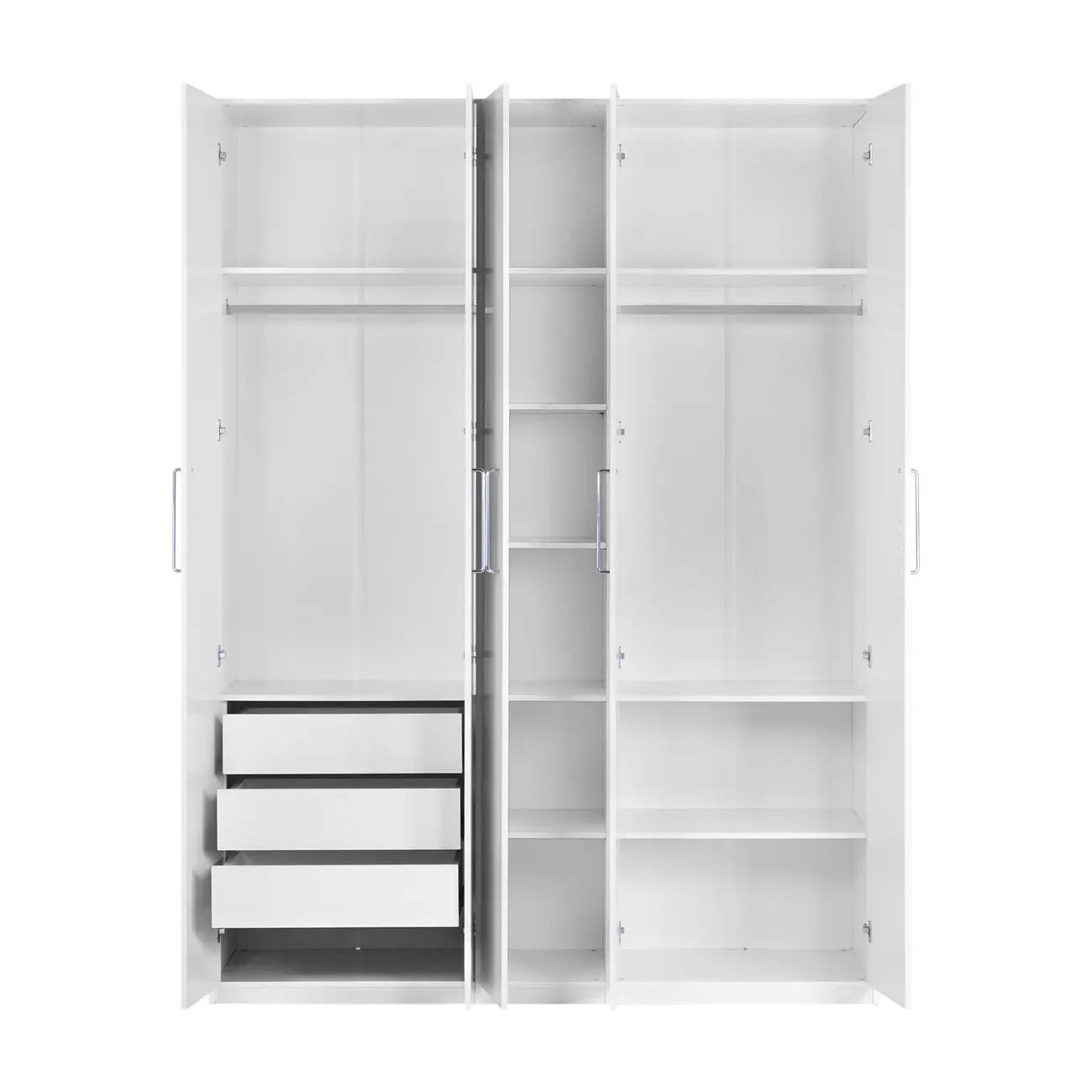 GUARDA-ROUPA DE CASAL 5 PORTAS 3 GAVETAS 35 MAXIMUS - BRANCO - Foto 3