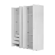 GUARDA-ROUPA DE CASAL 5 PORTAS 3 GAVETAS 35 MAXIMUS - BRANCO - Foto 4
