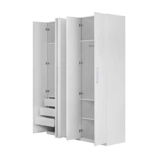 GUARDA-ROUPA DE CASAL 5 PORTAS 3 GAVETAS 35 MAXIMUS - BRANCO - Foto 4