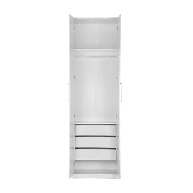 GUARDA-ROUPA 2 PORTAS 3 GAVETAS 35 MAXIMUS - BRANCO - Foto 3