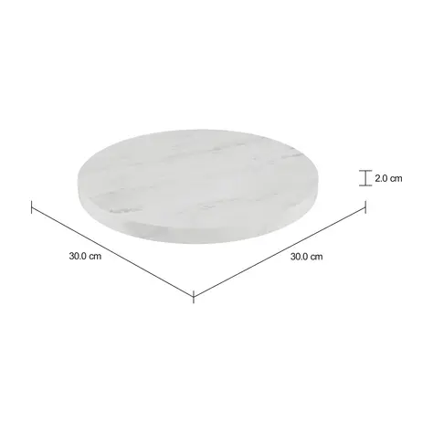 Imagem com medidas do produto TAMPO DE MESA LATERAL PEDRA REDONDO 30 CM STON