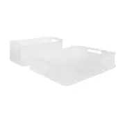 CESTO 38 CM X 31 CM X 8 CM GREAT - BRANCO TRANSLUCIDO - Foto 5