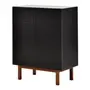 BUFFET 2 PORTAS 80 CM X 40 CM POINT - PRETO/NOZES - Foto 2