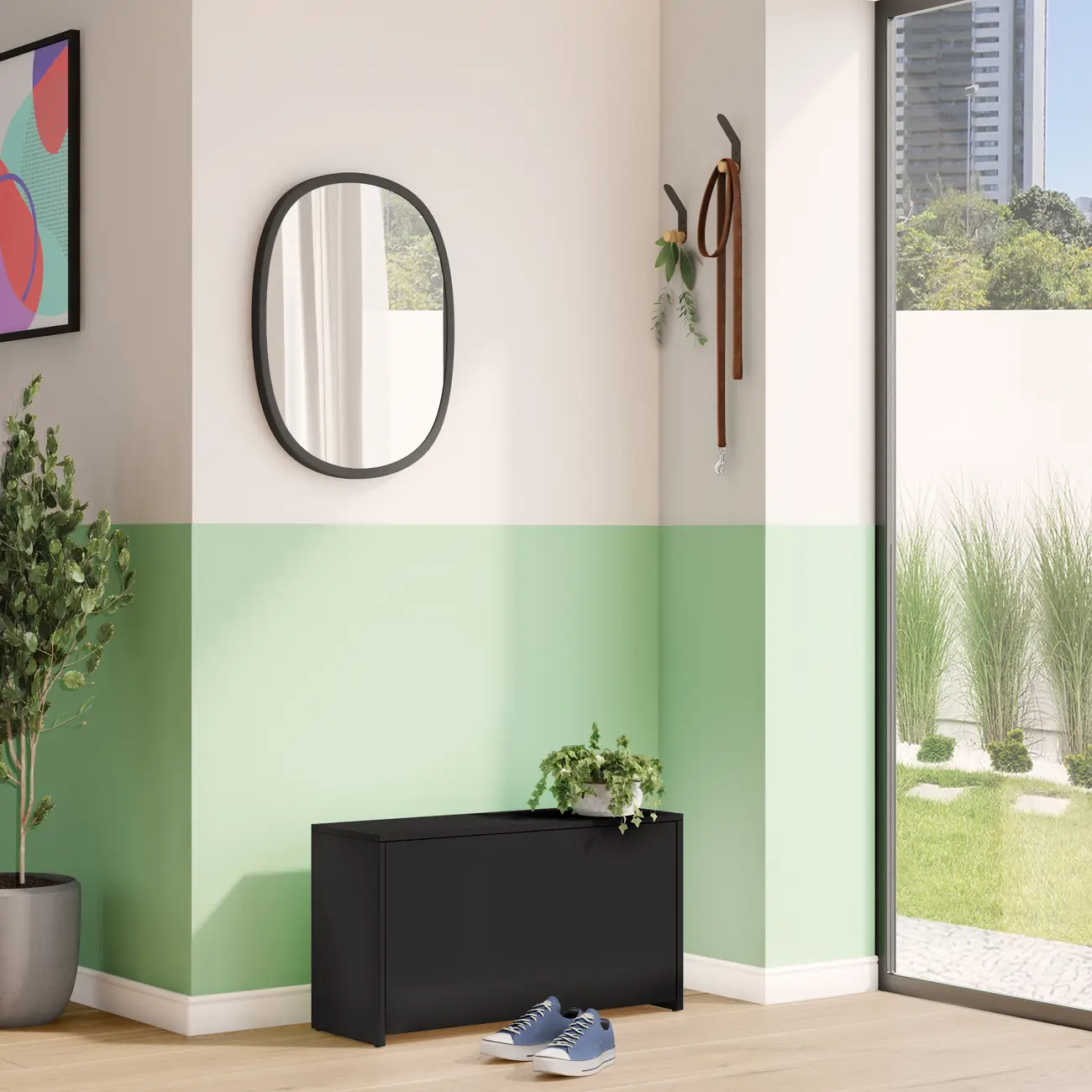 SAPATEIRA EMPILHÁVEL 1 PORTA BASCULANTE BOOZ - PRETO - Foto 6