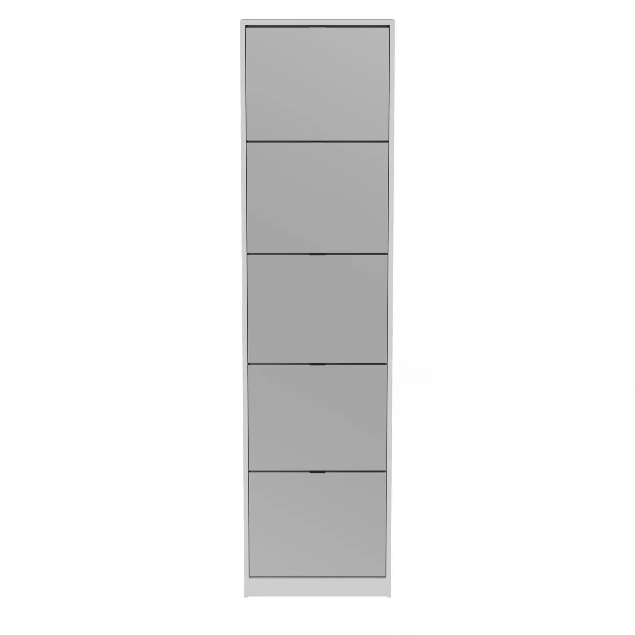 SAPATEIRA PISO/PAREDE 5 PORTAS BASCULANTES FAMILY THIN MIRROR - BRANCO/PRATA - Foto 1