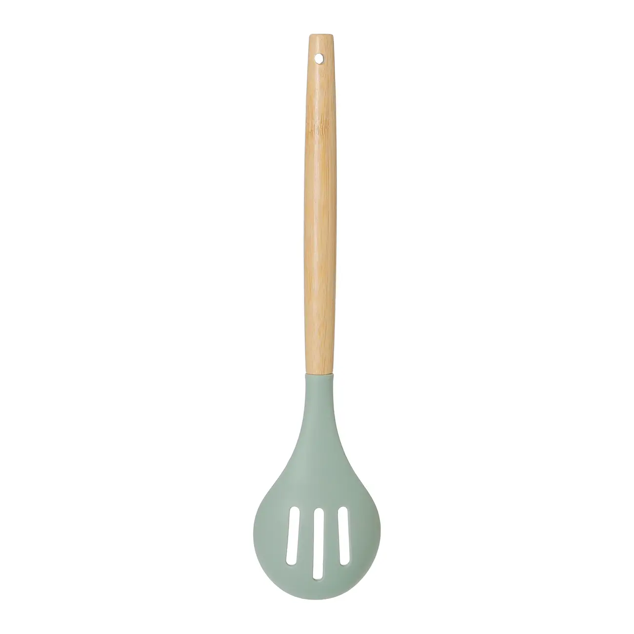 COLHER VAZADA 31 CM SILIBOO - SÁLVIA/BAMBU - Foto 4