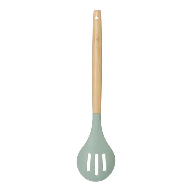 COLHER VAZADA 31 CM SILIBOO - SÁLVIA/BAMBU - Foto 4