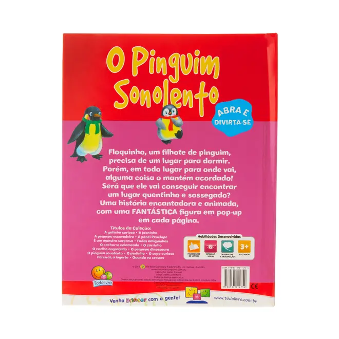 LIVRO BICHOS DIVERTIDOS EM 3D: O PINGUIM SONOLENTO - MULTICOR - Foto 3