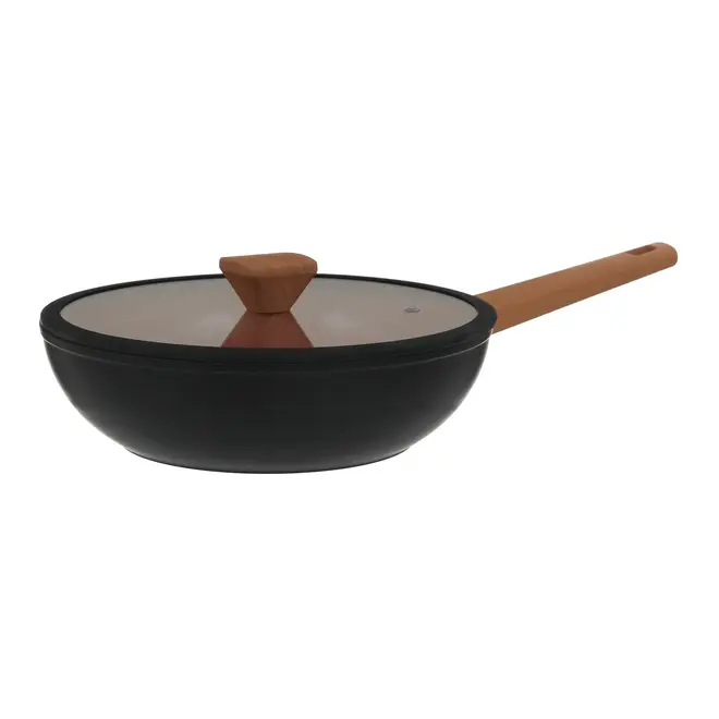 WOK INDUÇÃO 28 CM NORMA - TERRACOTA/PRETO - Foto 3
