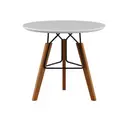 NOZES/BRANCO - MESA LATERAL REDONDA 60 CM OVNI