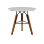 NOZES/BRANCO - MESA LATERAL REDONDA 60 CM OVNI