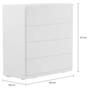 CÔMODA 4 GAVETAS 90 CM X 45 CM MINCE - BRANCO - Foto 7