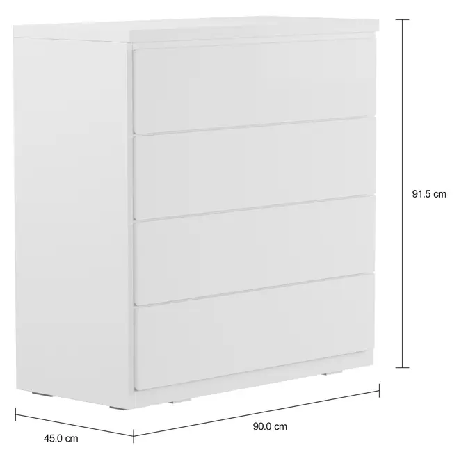 CÔMODA 4 GAVETAS 90 CM X 45 CM MINCE - BRANCO - Foto 7