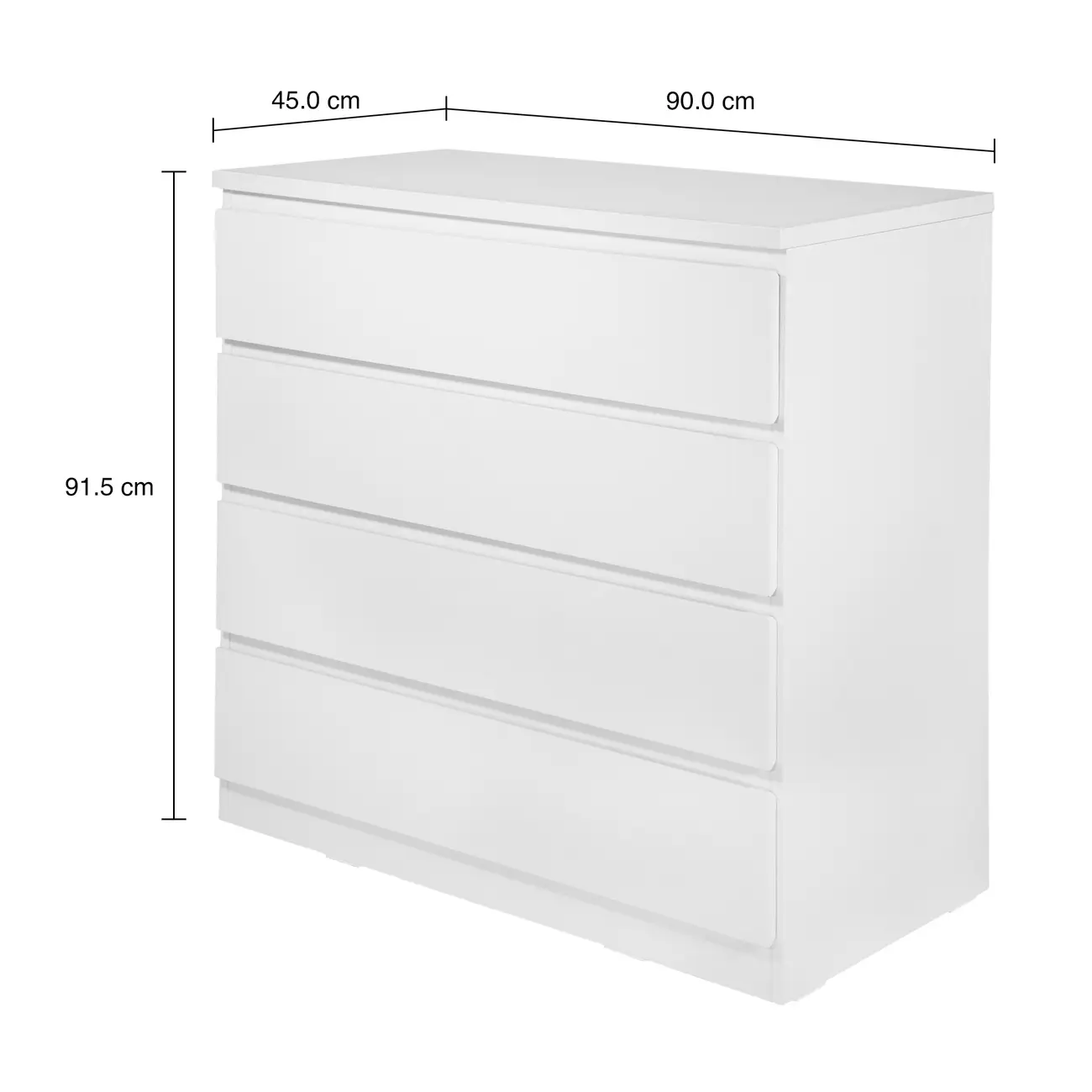 CÔMODA 4 GAVETAS 90 CM X 45 CM MINCE - BRANCO - Foto 6