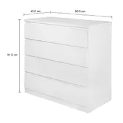 CÔMODA 4 GAVETAS 90 CM X 45 CM MINCE - BRANCO - Foto 6