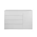 BRANCO - CÔMODA 4 GAVETAS/1 PORTA 1,35M X 45 CM MINCE
