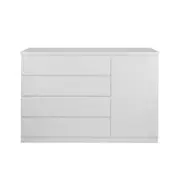 CÔMODA 4 GAVETAS/1 PORTA 1,35M X 45 CM MINCE - BRANCO - Foto 1