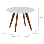 MESA DE JANTAR REDONDA 1,10 M TAVE - NOZES/BRANCO - Foto 8