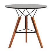 MESA REDONDA 80 CM OVNI - NOZES/PRETO - Foto 1