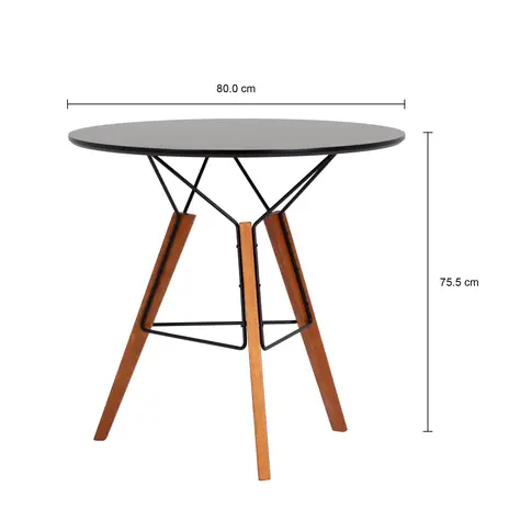 Imagem com medidas do produto MESA REDONDA 80 CM OVNI