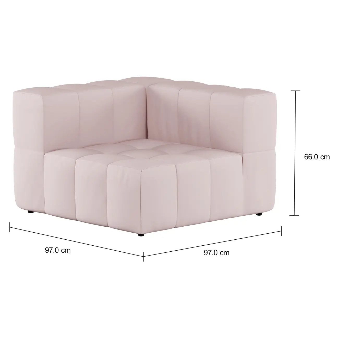 SOFÁ DE CANTO MODULAR SOFO - MIXY QUARTZO ROSA - Foto 2