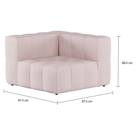Imagem com medidas do produto SOFÁ DE CANTO MODULAR SOFO