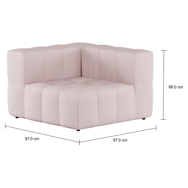 SOFÁ DE CANTO MODULAR SOFO - MIXY QUARTZO ROSA - Foto 2