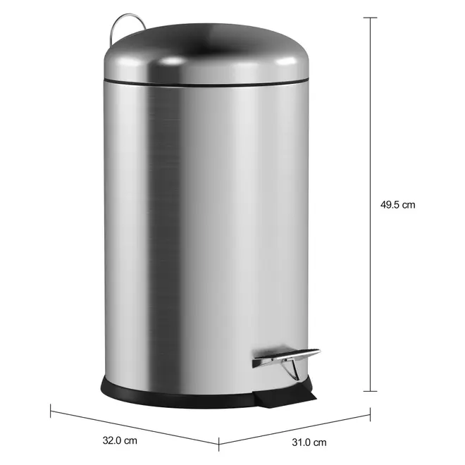 LIXEIRA COM PEDAL 20 L BRIXTON - INOX - Foto 2