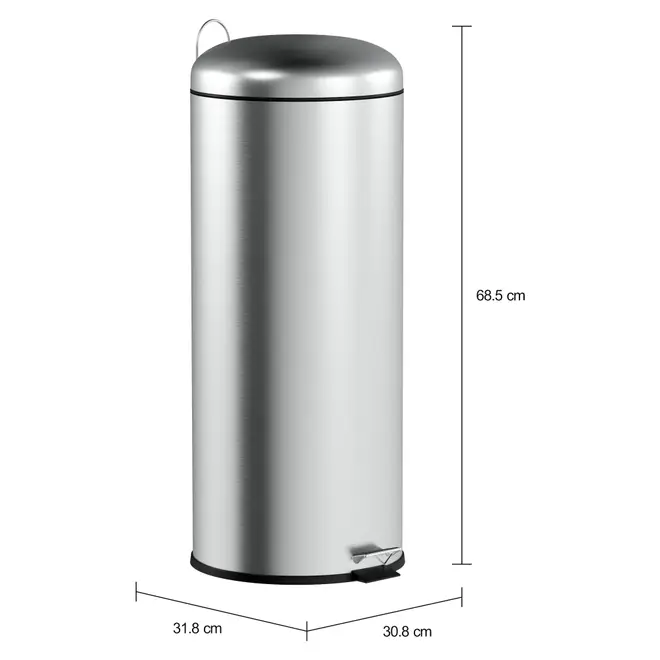 LIXEIRA COM PEDAL 30 L BRIXTON - INOX - Foto 4
