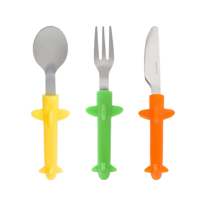 JOGO TALHERES 3 PEÇAS AIRPLANE - INOX/CORES CALEIDOCOLOR - Foto 1