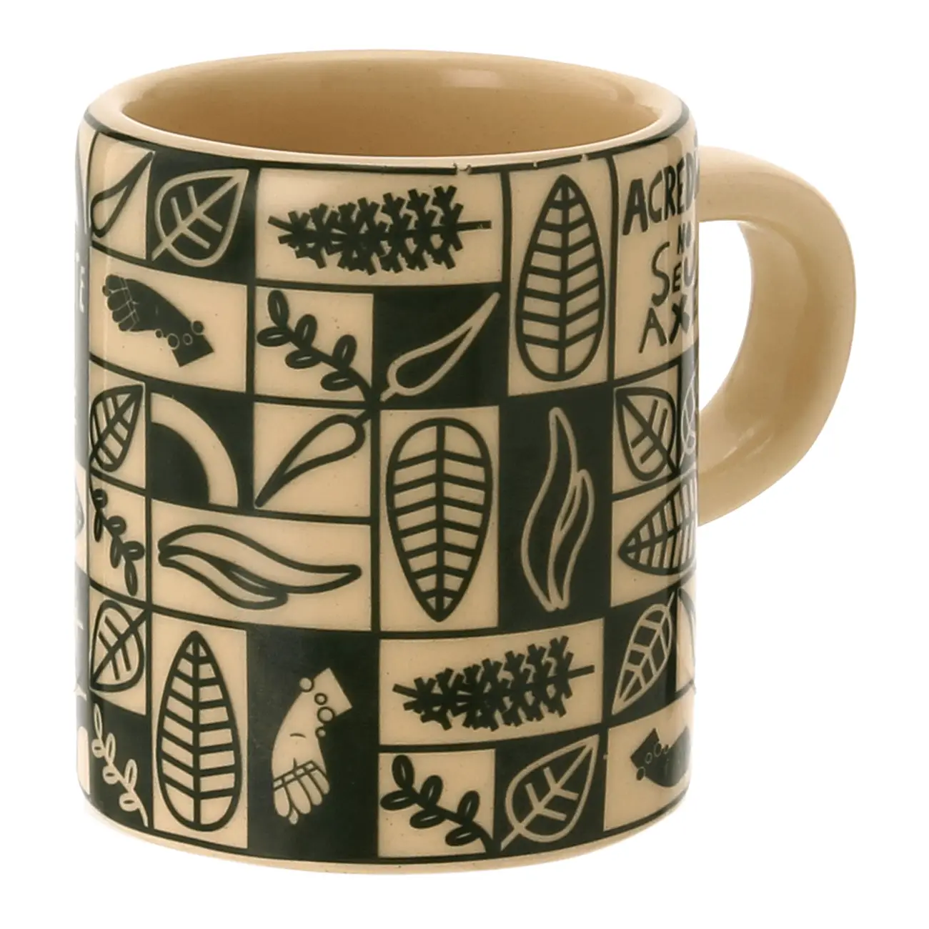 CANECA 140 ML SETE ERVAS AXÉ - ARGILA CRUA/VERDE - Foto 2