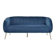 SOFÁ 3 LUGARES MARGOT - GALAXY BLUE/OURO - Foto 1