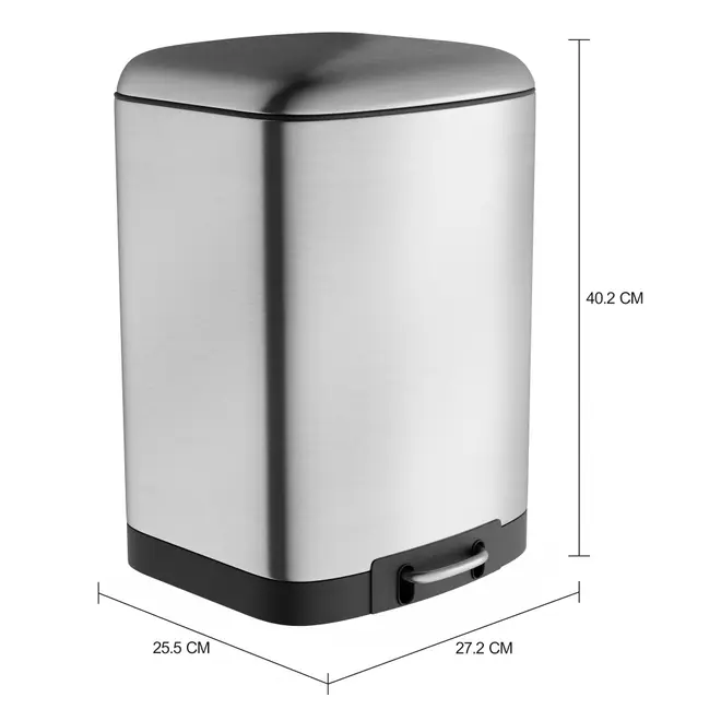 LIXEIRA COM PEDAL 12 L SILENT - INOX/PRETO - Foto 2