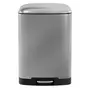 LIXEIRA COM PEDAL 12 L SILENT - INOX/PRETO - Foto 1