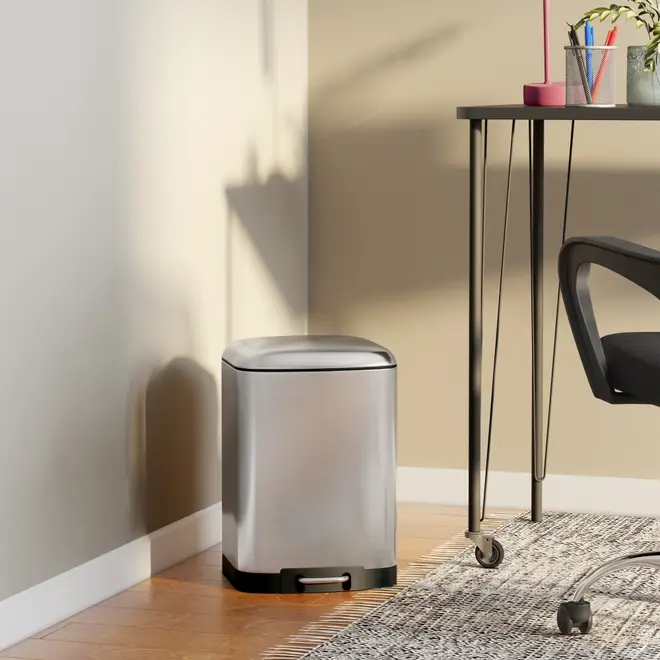 LIXEIRA COM PEDAL 12 L SILENT - INOX/PRETO - Foto 3