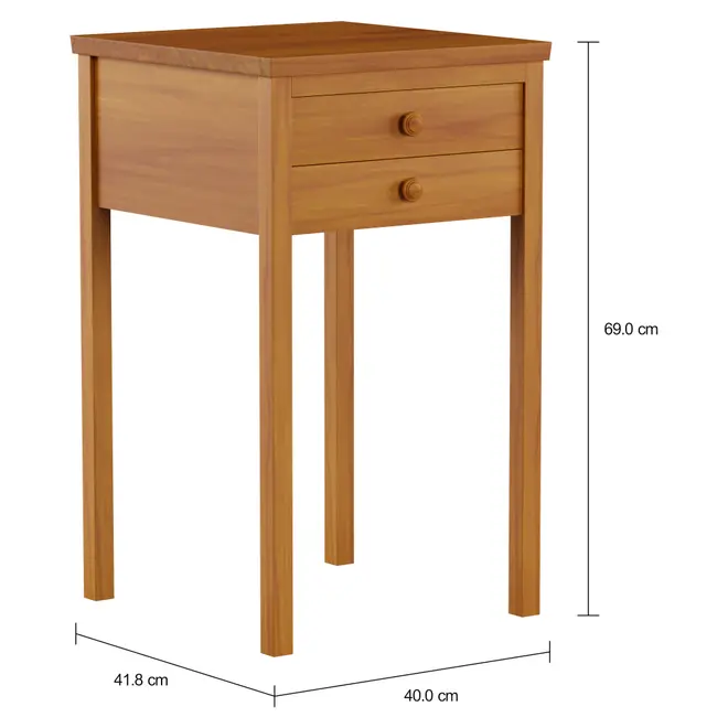 MESA DE CABECEIRA 2 GAVETAS MODEL - AMÊNDOA - Foto 4