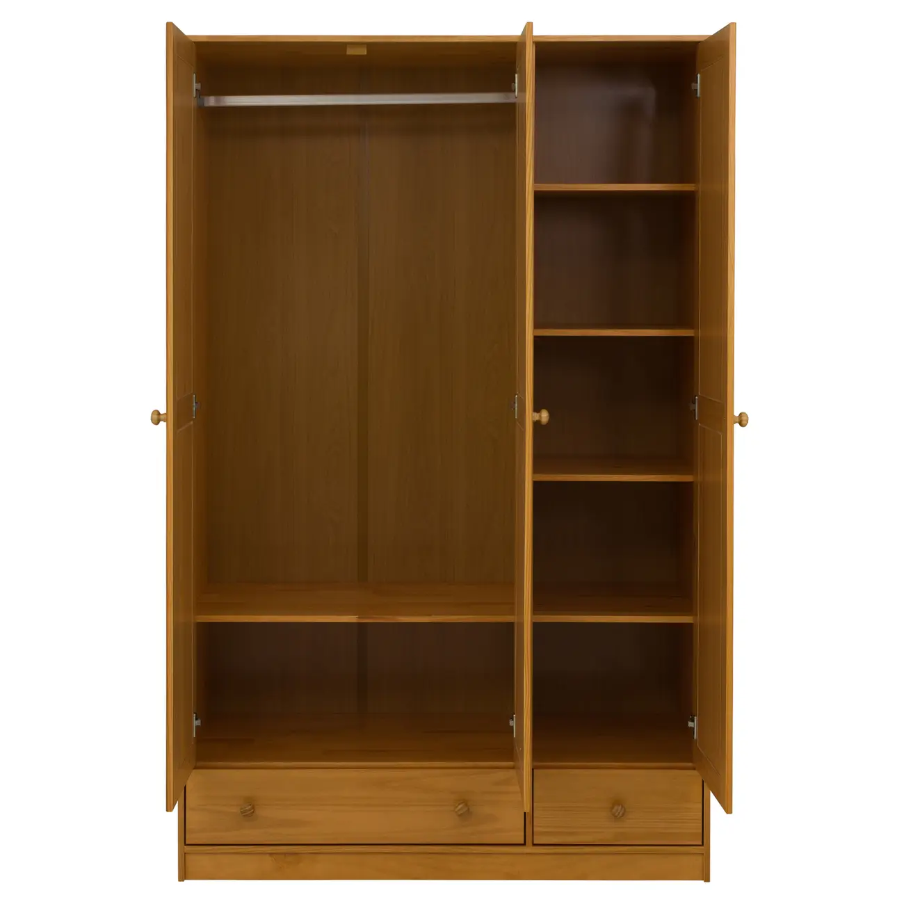 GUARDA-ROUPA DE SOLTEIRO 3 PORTAS/2 GAVETAS TIMBER - AMÊNDOA - Foto 4