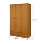 GUARDA-ROUPA DE SOLTEIRO 3 PORTAS/2 GAVETAS TIMBER - AMÊNDOA - Foto 12