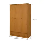 GUARDA-ROUPA DE SOLTEIRO 3 PORTAS/2 GAVETAS TIMBER - AMÊNDOA - Foto 12
