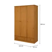 GUARDA-ROUPA DE SOLTEIRO 3 PORTAS/2 GAVETAS TIMBER - AMÊNDOA - Foto 13